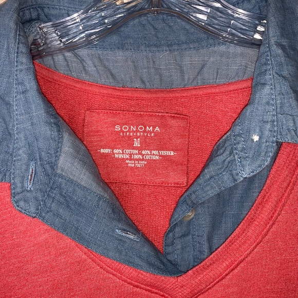 🔥4 for 25 Sonoma Coral Denim Sweater - Picture 3 of 4